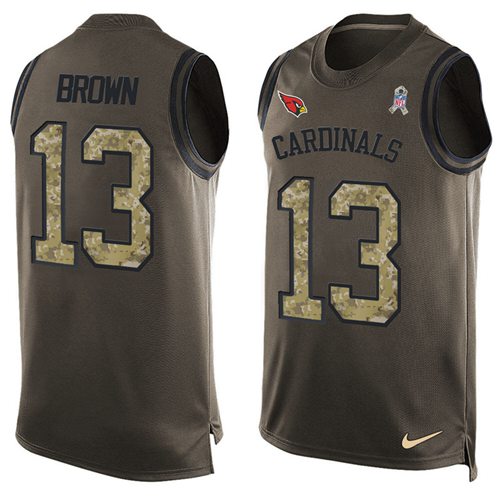 Nike Cardinals #13 Jaron Brown Green Men's Stitched NFL Limited Salute To Service Tank Top Jersey